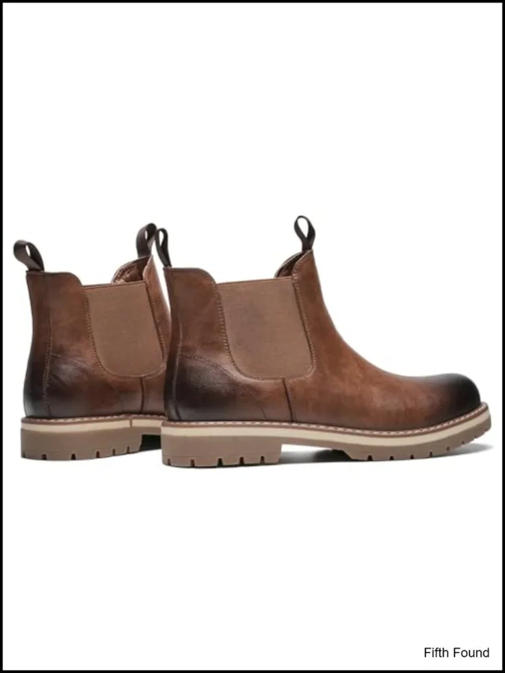 Men's Chelsea Boots, Slip On Ankle Boots with Cushioned Insole, Faux Leather